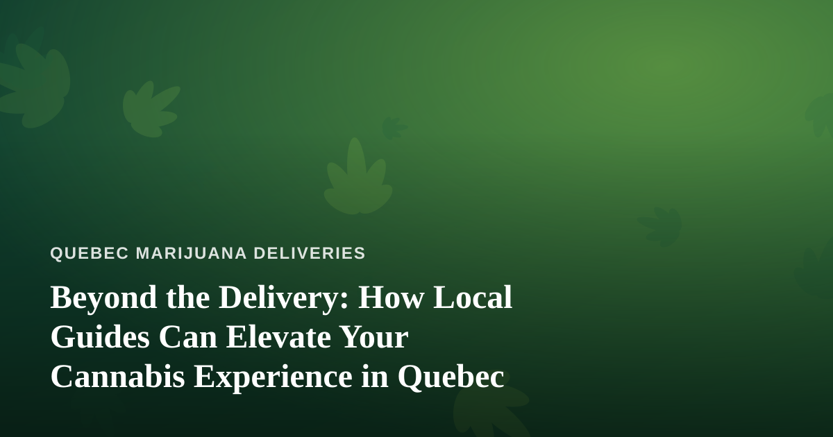 Beyond the Delivery: How Local Guides Can Elevate Your Cannabis Experience in Quebec