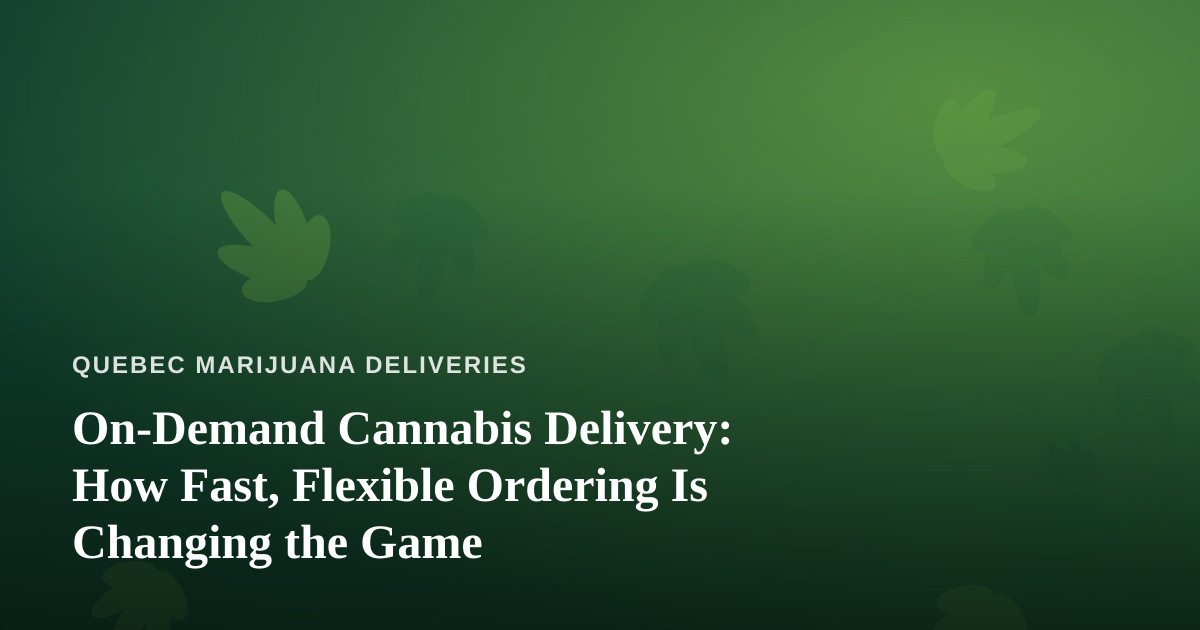 On-Demand Cannabis Delivery: How Fast, Flexible Ordering Is Changing the Game