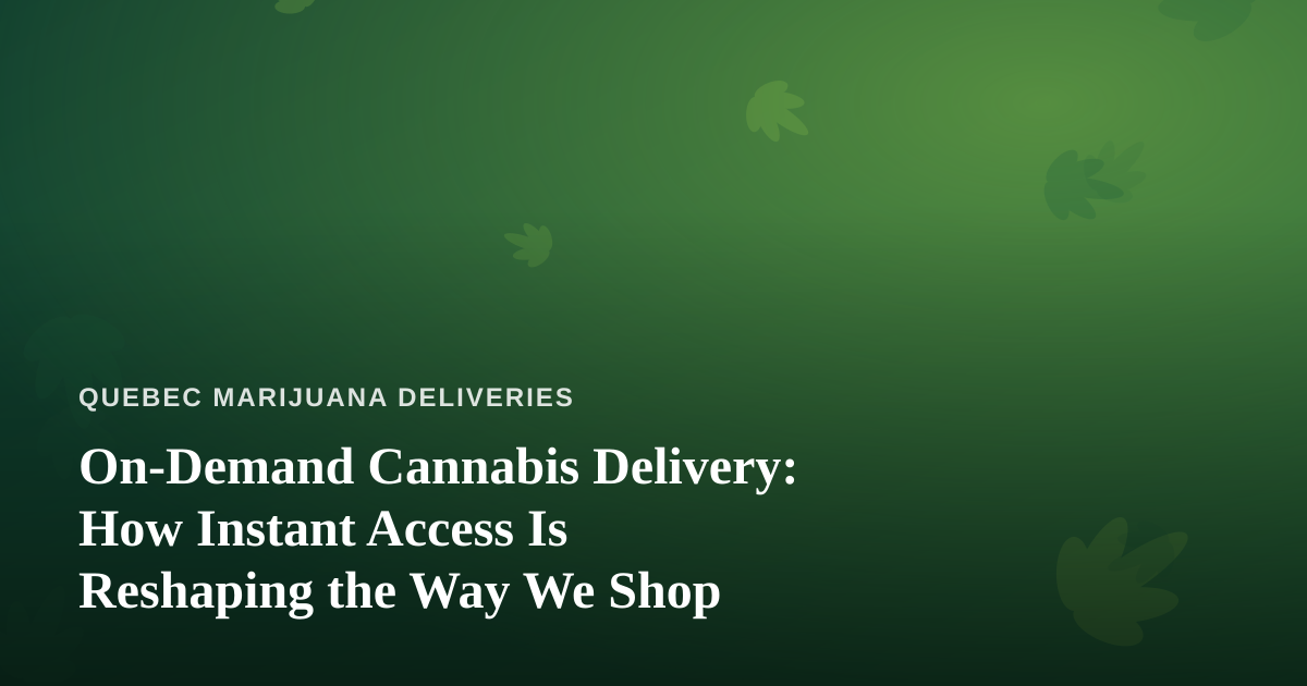 On-Demand Cannabis Delivery: How Instant Access Is Reshaping the Way We Shop
