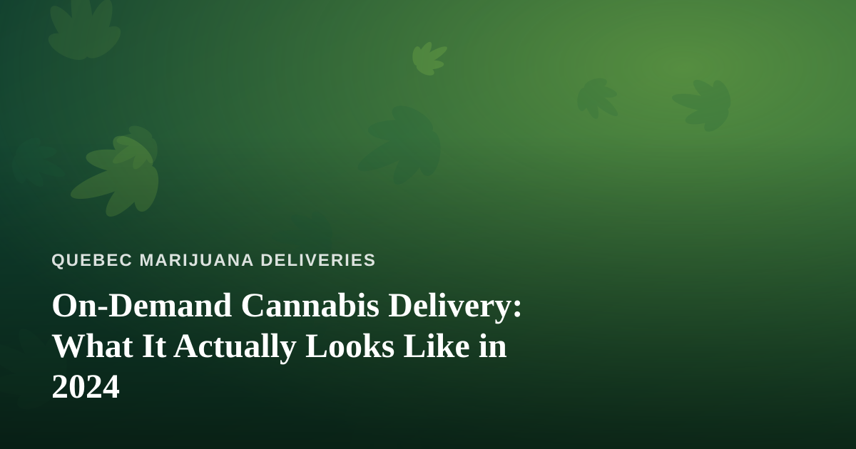 On-Demand Cannabis Delivery: What It Actually Looks Like in 2024